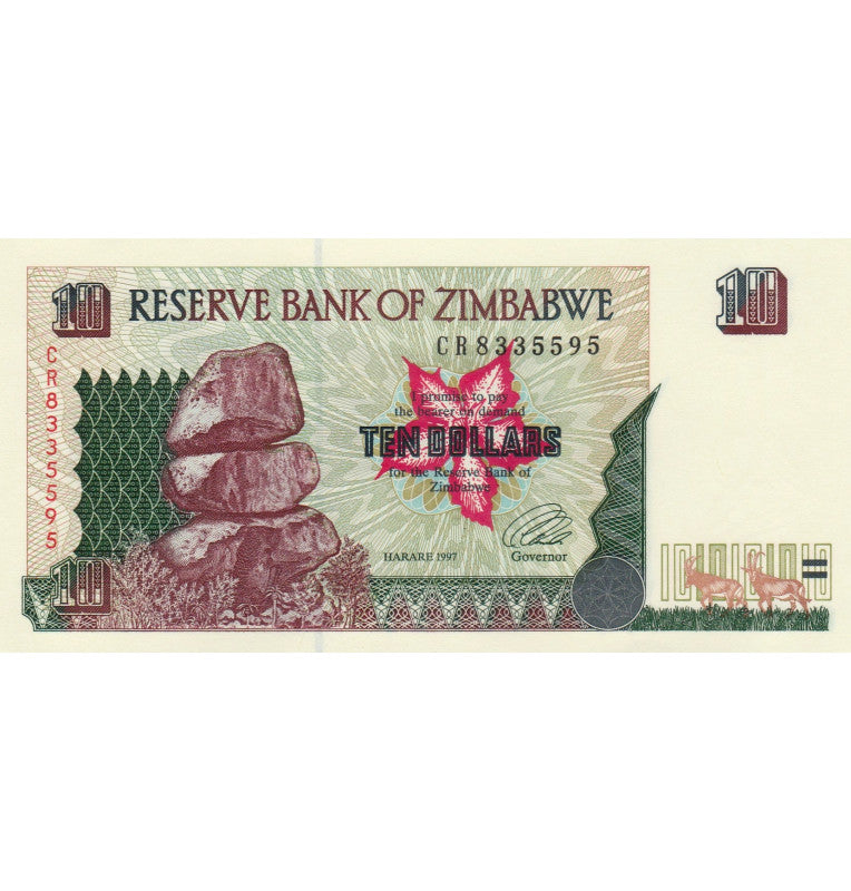 Zimbabwe 10 Dollars 1997 Pick 6a